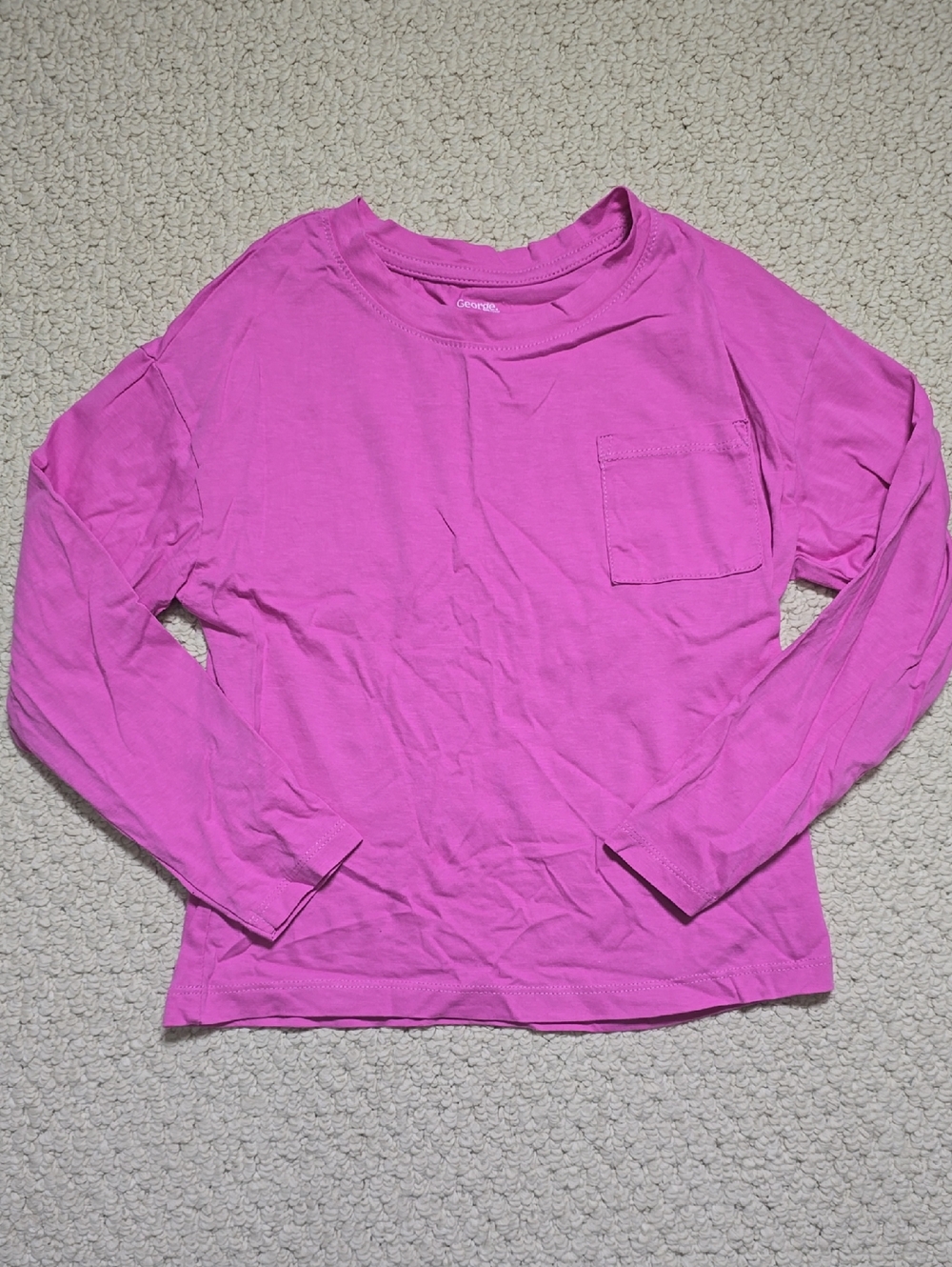 💜5/$30💜 George Girls' Long Sleeve Pocket Tee - Hot Pink